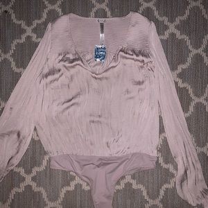 NEVER WORN Free People Silk Blouse Bodysuit